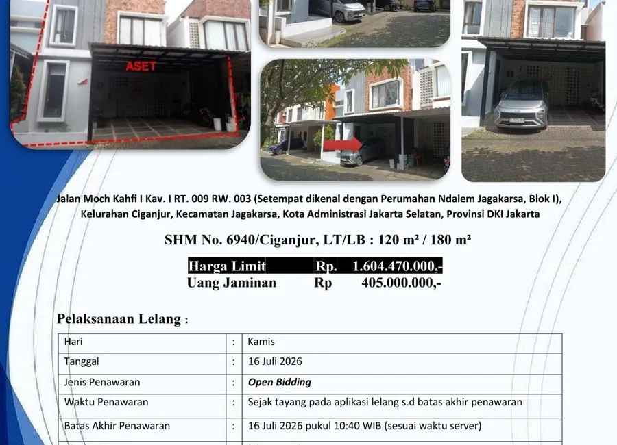 DIJUAL PROPERTI MELALUI LELANG !!! photo 2
