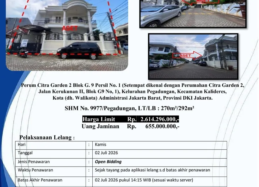 DIJUAL PROPERTI MELALUI LELANG !!! photo 2