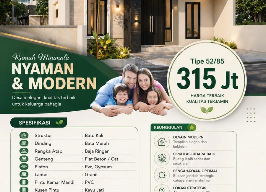 Dipasarkan : Rumah minimalis nyaman & modern! photo 3