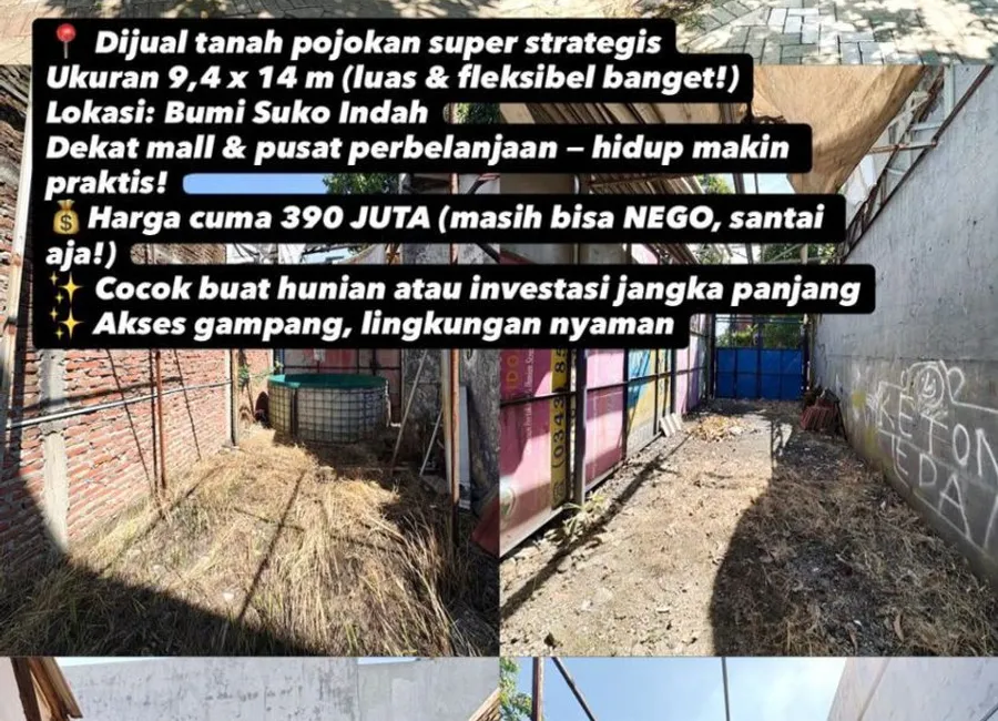 Dijual Cepat Tanah Lokasi Strategis dan Siap Bagun di Bumi Suko Indah Sidoarjo photo 4