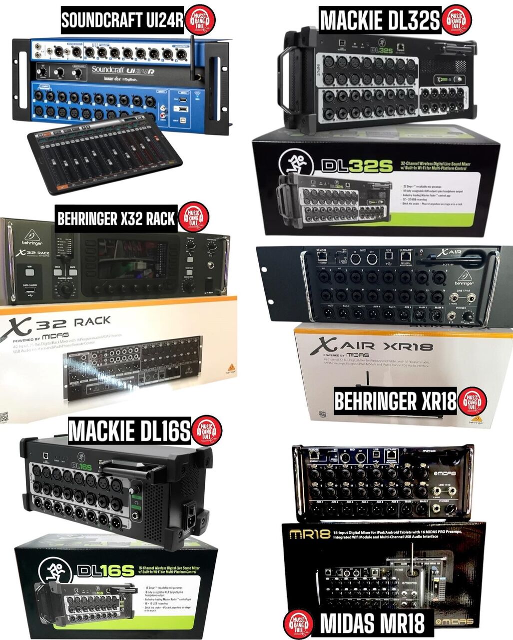IDR 1000,  Behringer X32, Midas M32, Soundcraft Ui24R, Yamaha TF1, Yamaha MG16XU, Allen & Heath SQ, P photo 4