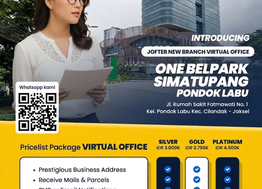 Sewa Virtual Office Murah & Strategis di One Belpark Fatmawati | Mulai 3 Juta/tahun