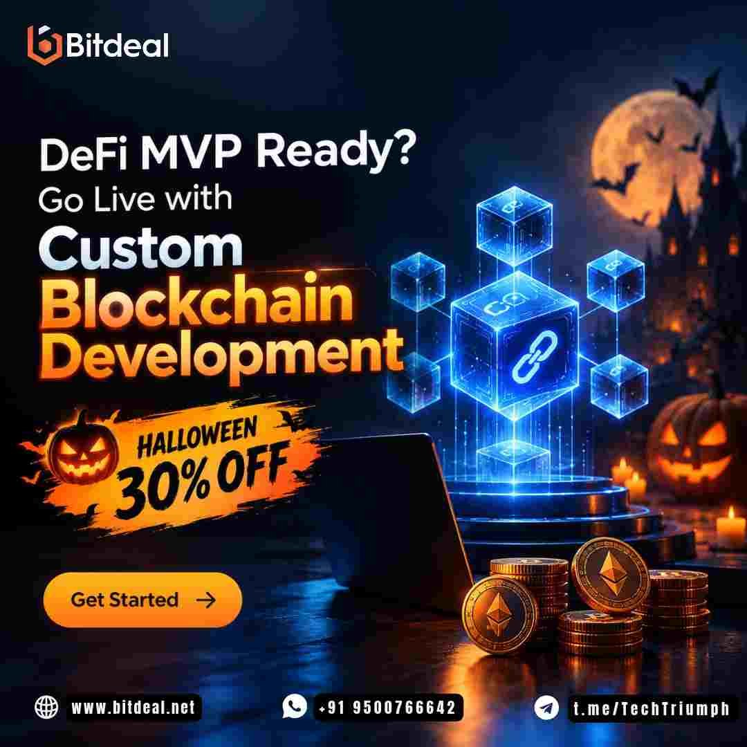 DeFi MVP Ready? Go Live with Custom Blockchain Development | Halloween 30% OFF