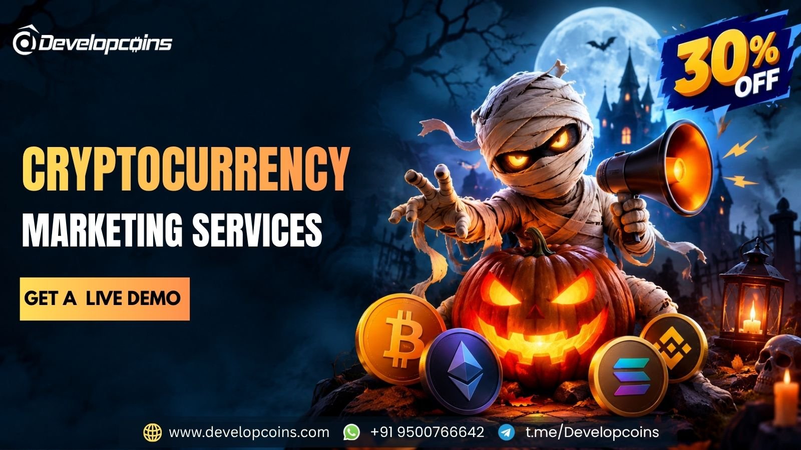 Cryptocurrency Marketing Services - Hollowen 30% offer